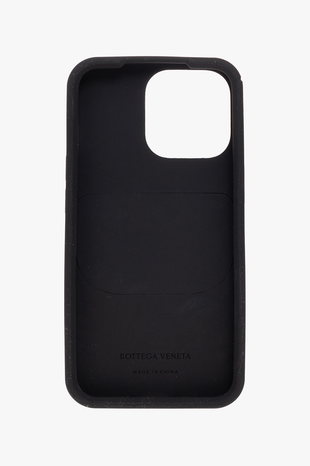 Black iPhone 13 Pro case with AirPods holder Bottega Veneta